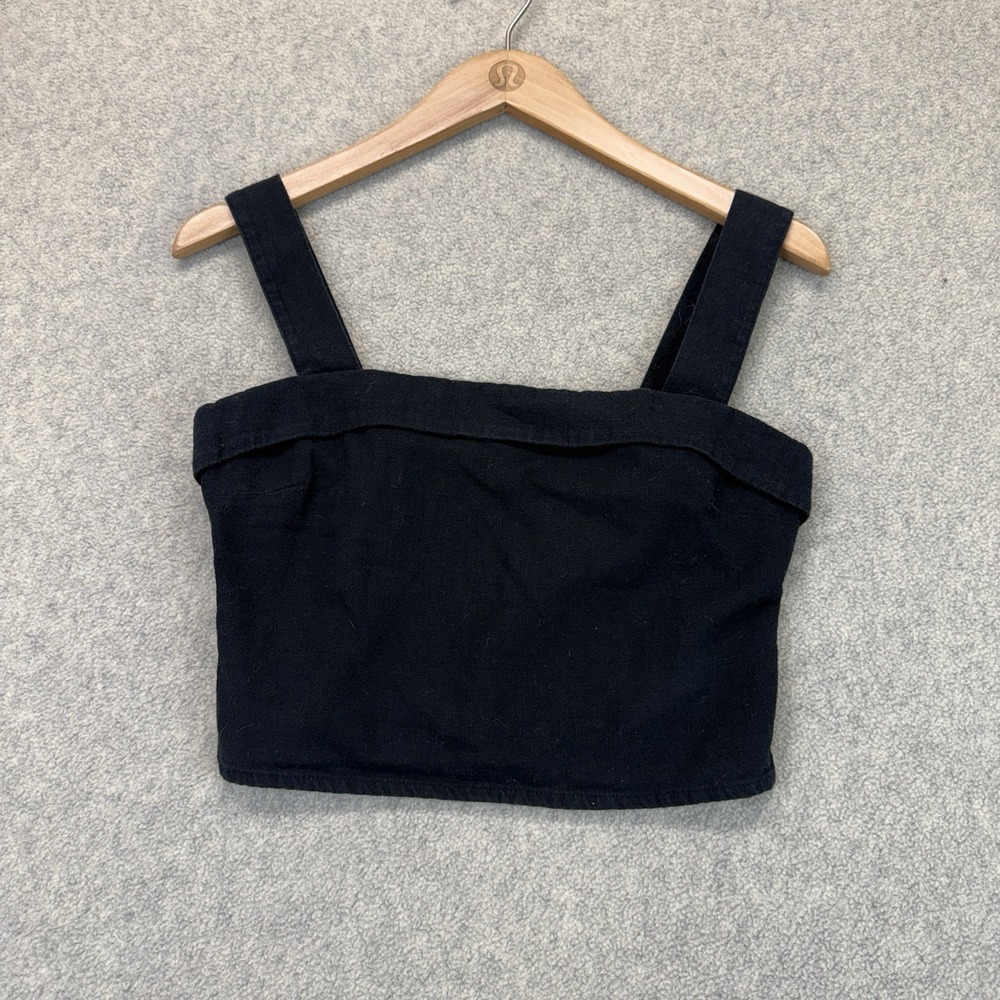 Abercrombie & Fitch Women's Black Square-Neck Cropped Tank Top XS